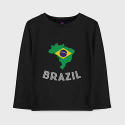 Лонгслив хлопковый детский Brazil Country, цвет: черный