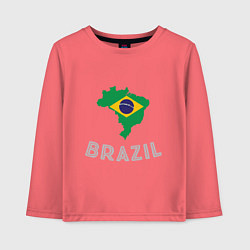Лонгслив хлопковый детский Brazil Country, цвет: коралловый