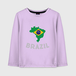 Лонгслив хлопковый детский Brazil Country, цвет: лаванда