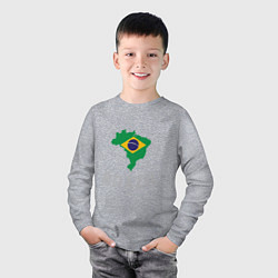Лонгслив хлопковый детский Brazil Country, цвет: меланж — фото 2
