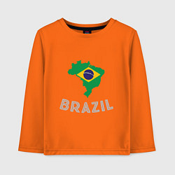 Лонгслив хлопковый детский Brazil Country, цвет: оранжевый