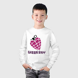 Лонгслив хлопковый детский Green Day is love, цвет: белый — фото 2
