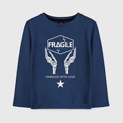 Лонгслив хлопковый детский Fragile Express, цвет: тёмно-синий