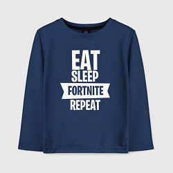 Детский лонгслив Eat Sleep Fortnite Repeat