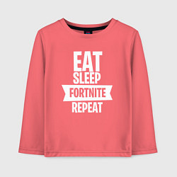 Детский лонгслив Eat Sleep Fortnite Repeat