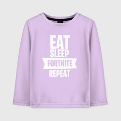 Лонгслив хлопковый детский Eat Sleep Fortnite Repeat, цвет: лаванда