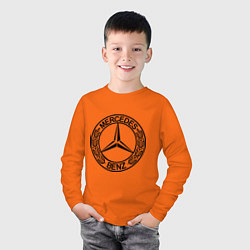 Лонгслив хлопковый детский Mercedes-Benz, цвет: оранжевый — фото 2