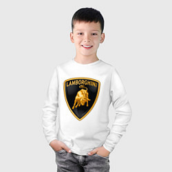 Лонгслив хлопковый детский Lamborghini logo, цвет: белый — фото 2