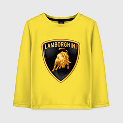 Лонгслив хлопковый детский Lamborghini logo цвета желтый — фото 1