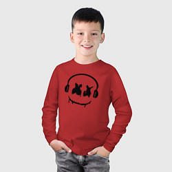 Лонгслив хлопковый детский Marshmello Music, цвет: красный — фото 2