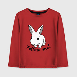 Лонгслив хлопковый детский Rabbit: follow me, цвет: красный