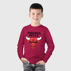 Лонгслив хлопковый детский Chicago Bulls, цвет: маджента — фото 2