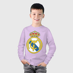 Лонгслив хлопковый детский Real Madrid FC, цвет: лаванда — фото 2
