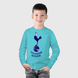 Лонгслив хлопковый детский Tottenham FC, цвет: бирюзовый — фото 2