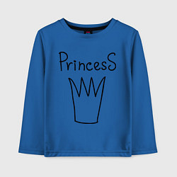 Лонгслив хлопковый детский PrincesS picture, цвет: синий