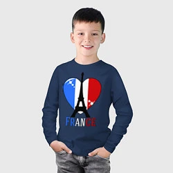 Лонгслив хлопковый детский France Love, цвет: тёмно-синий — фото 2
