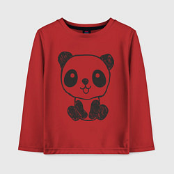Лонгслив хлопковый детский Малыш панда, цвет: красный