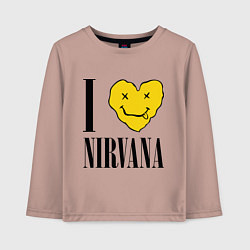 Детский лонгслив I love Nirvana