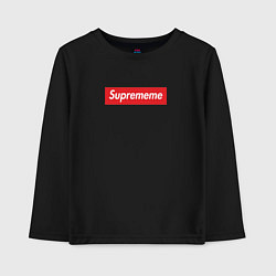 Лонгслив хлопковый детский Suprememe, цвет: черный