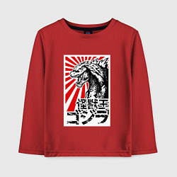 Лонгслив хлопковый детский Godzilla Poster, цвет: красный
