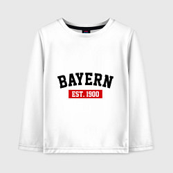 Лонгслив хлопковый детский FC Bayern Est. 1900, цвет: белый