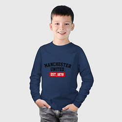 Лонгслив хлопковый детский FC Manchester United Est. 1878, цвет: тёмно-синий — фото 2
