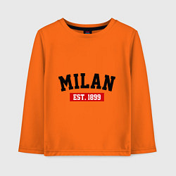 Лонгслив хлопковый детский FC Milan Est. 1899, цвет: оранжевый