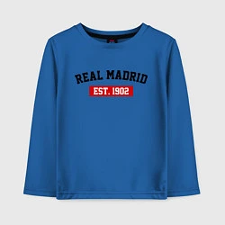Лонгслив хлопковый детский FC Real Madrid Est. 1902, цвет: синий
