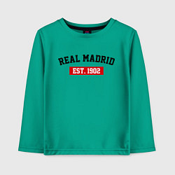 Лонгслив хлопковый детский FC Real Madrid Est. 1902, цвет: зеленый