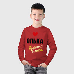 Лонгслив хлопковый детский Олька, просто Олька, цвет: красный — фото 2