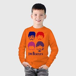 Лонгслив хлопковый детский The Beatles faces, цвет: оранжевый — фото 2