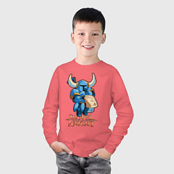 Лонгслив хлопковый детский Shovel Knight, цвет: коралловый — фото 2