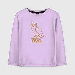 Лонгслив хлопковый детский OVO Owl, цвет: лаванда