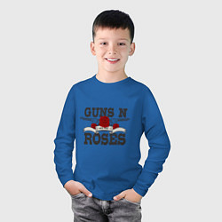 Лонгслив хлопковый детский Guns n Roses: rock'n'roll, цвет: синий — фото 2
