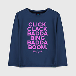 Лонгслив хлопковый детский Click Clack Black Pink, цвет: тёмно-синий