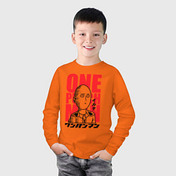 Лонгслив хлопковый детский Ok Hero, цвет: оранжевый — фото 2