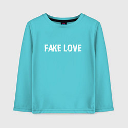 Лонгслив хлопковый детский FAKE LOVE, цвет: бирюзовый