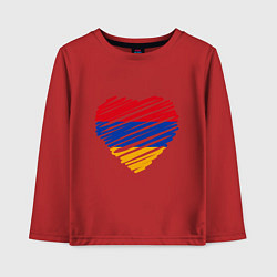 Лонгслив хлопковый детский Сердце Армении, цвет: красный