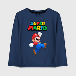 Лонгслив хлопковый детский Super Mario цвета тёмно-синий — фото 1