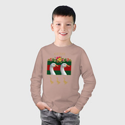 Лонгслив хлопковый детский GUSSI: Flowers Style, цвет: пыльно-розовый — фото 2