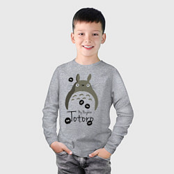 Лонгслив хлопковый детский My Neighbor Totoro, цвет: меланж — фото 2