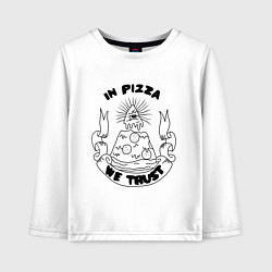 Лонгслив хлопковый детский In Pizza We Trust, цвет: белый