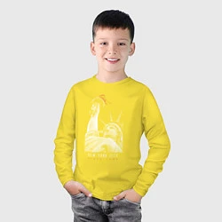 Лонгслив хлопковый детский Статуя свободы, цвет: желтый — фото 2