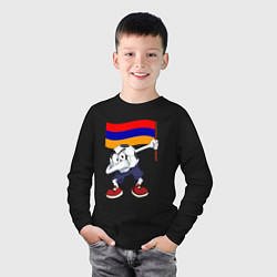 Лонгслив хлопковый детский Армения, цвет: черный — фото 2