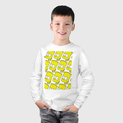 Лонгслив хлопковый детский Барт Симпсон: узор, цвет: белый — фото 2