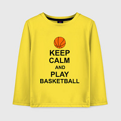 Лонгслив хлопковый детский Keep Calm & Play Basketball, цвет: желтый
