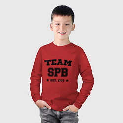 Лонгслив хлопковый детский Team SPB est. 1703, цвет: красный — фото 2