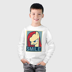 Лонгслив хлопковый детский MLP: Smile, цвет: белый — фото 2