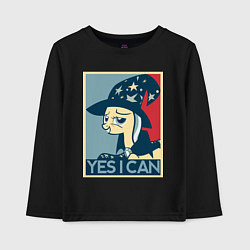 Лонгслив хлопковый детский MLP: Yes I Can, цвет: черный