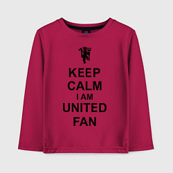 Лонгслив хлопковый детский Keep Calm & United fan, цвет: маджента